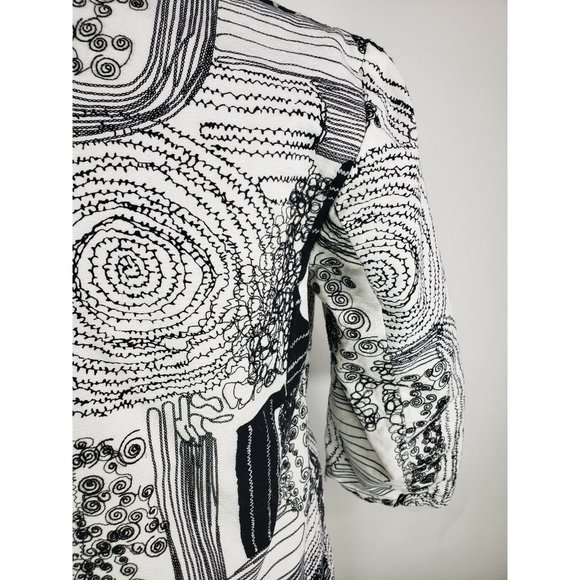 Chicos White Black Threading Design Womens Jacket Size 0 - Picture 6 of 7
